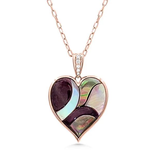 Kabana mother of shop pearl heart pendant