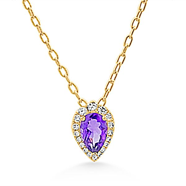 14K Amethyst & Diamond Pendant - Goldmart Collection Goldmart Jewelers Redding, CA