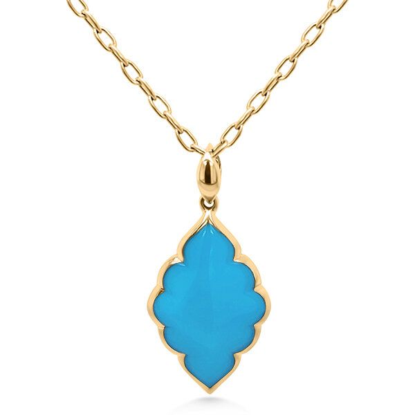 14K Fancy Cut Turquoise Pendant by Kabana Goldmart Jewelers Redding, CA