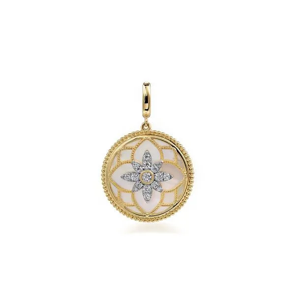 14K Bujukan Diamond & MoP Pendant by Gabriel Image 2 Goldmart Jewelers Redding, CA