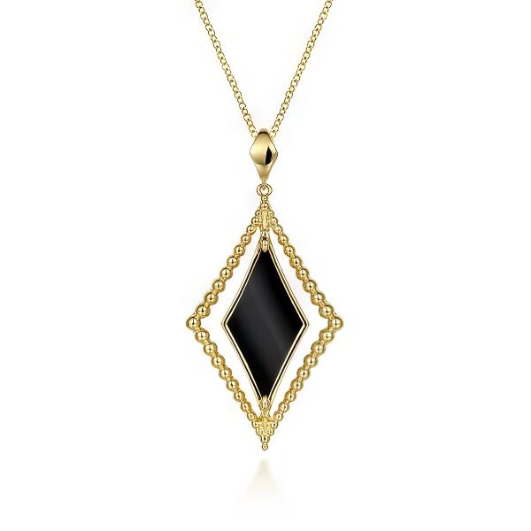 14K Bujukan Onyx Rhombus Pendant by Gabriel Goldmart Jewelers Redding, CA