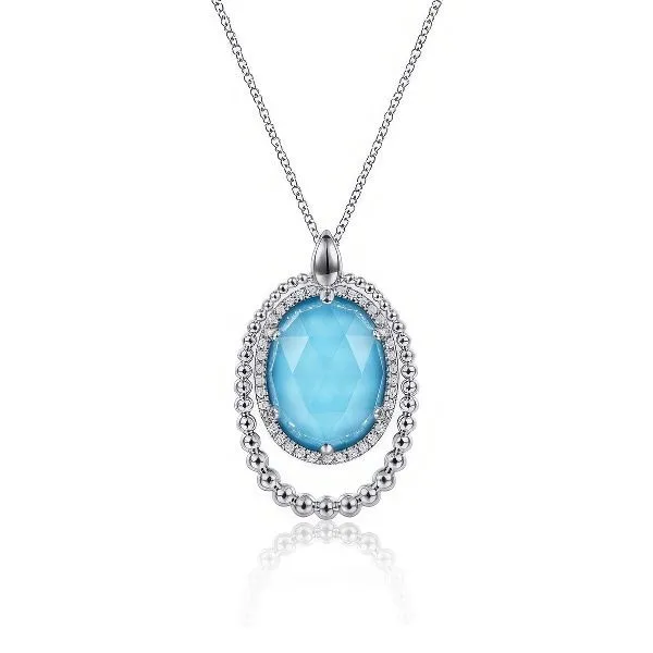 SS 17.5” Multi Gem Pendant by Gabriel & Co. Goldmart Jewelers Redding, CA