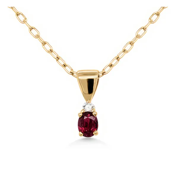 14K Mid-Century Modern Ruby Pendant - Estate Image 2 Goldmart Jewelers Redding, CA