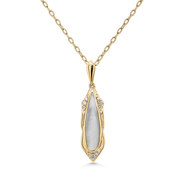 14K South Sea Mother of Pearl & Diamond Pendant by Kabana Goldmart Jewelers Redding, CA