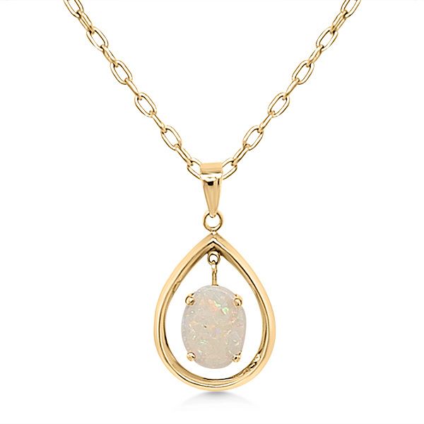 14K Australian Opal Dangling Pendant - Estate Goldmart Jewelers Redding, CA