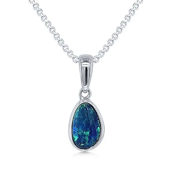 SS Australian Opal Doublets Dangle Pendant – GM Signature Goldmart Jewelers Redding, CA