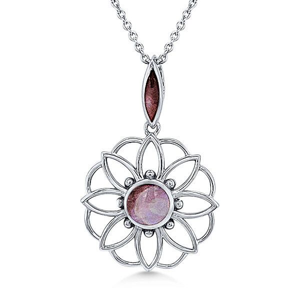 SS Various Pink Mother of Pearl Flower Pendant by Kabana Goldmart Jewelers Redding, CA
