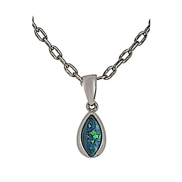 SS Australian Opal Doublet Dangle Pendant - GM Goldmart Jewelers Redding, CA