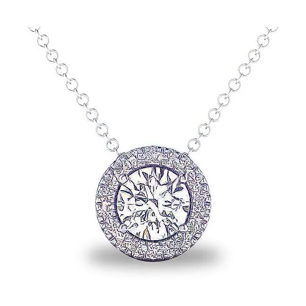 14K 18” White Sapphire & Halo Button Pendant by Costar Goldmart Jewelers Redding, CA