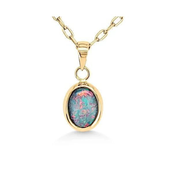 14K Australian Opal Doublet Pendant – GM Signature Goldmart Jewelers Redding, CA