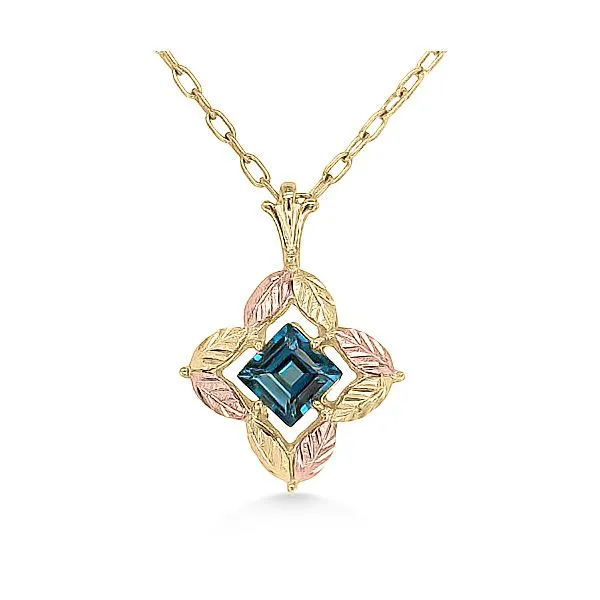 10K Blue Topaz Black Hills Gold Pendant - Estate Goldmart Jewelers Redding, CA