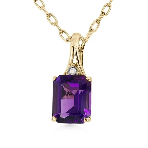 14K Emerald Amethyst & Diamond Pendant - Estate Goldmart Jewelers Redding, CA