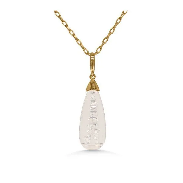 14K Rose Quartz Dangle Pendant - Estate Goldmart Jewelers Redding, CA