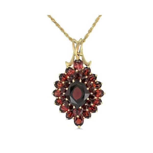 14K Red Garnets Cluster Pendant - Estate Goldmart Jewelers Redding, CA