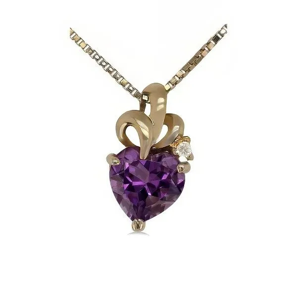 14K Amethyst and Diamond Heart Pendant – Estate Goldmart Jewelers Redding, CA