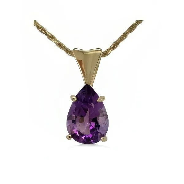 14K Pear Amethyst Drop Pendant - Estate Goldmart Jewelers Redding, CA