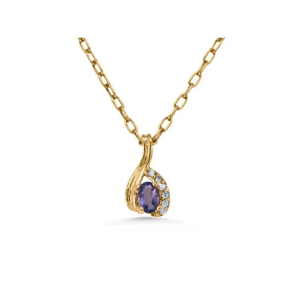 14K Tanzanite & Diamond Pendant - Estate Image 2 Goldmart Jewelers Redding, CA
