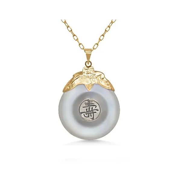 14K Mother of Pearl Pendant - Estate Goldmart Jewelers Redding, CA