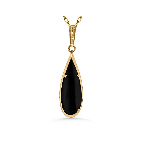 14K Pear Hematite Pendant - Estate Image 2 Goldmart Jewelers Redding, CA