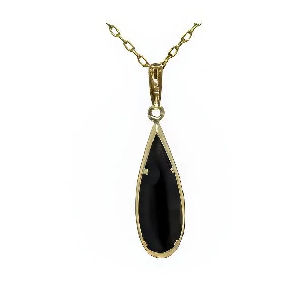 14K Pear Hematite Pendant - Estate Goldmart Jewelers Redding, CA