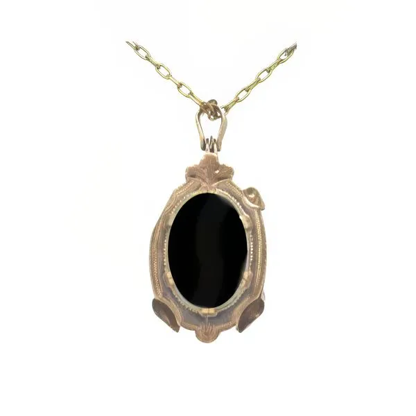 10K Victorian Carnelian & Onyx Locket - Estate Image 2 Goldmart Jewelers Redding, CA