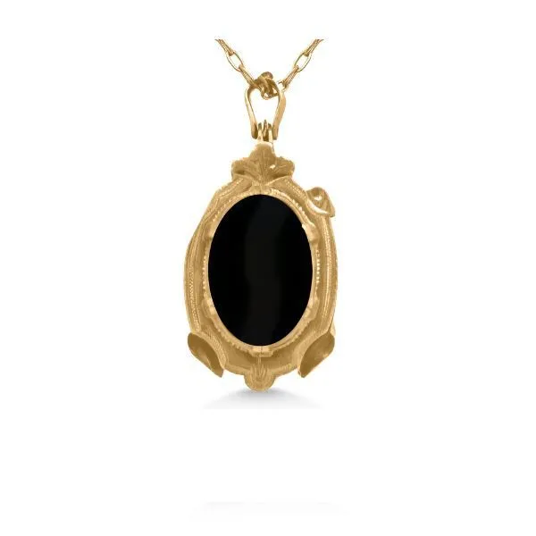 10K Victorian Carnelian & Onyx Locket - Estate Image 3 Goldmart Jewelers Redding, CA