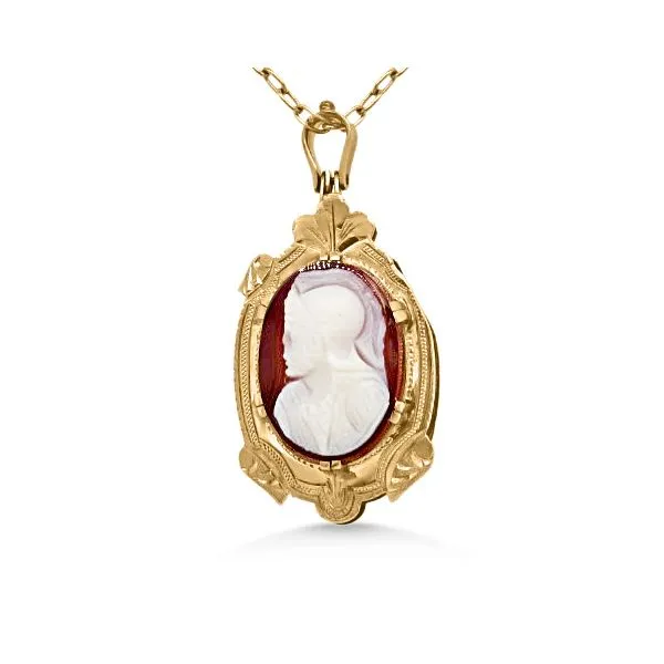 10K Victorian Carnelian & Onyx Locket - Estate Goldmart Jewelers Redding, CA