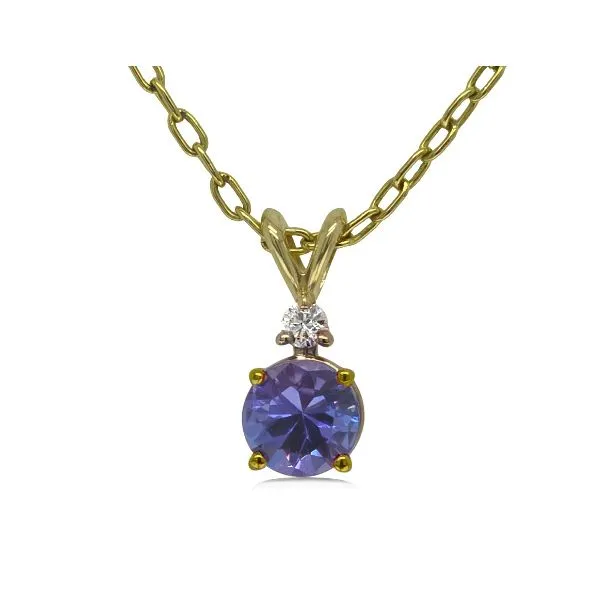 14K Tanzanite & Diamond Pendant - Goldmart Signature Goldmart Jewelers Redding, CA
