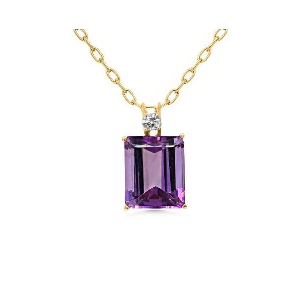 14K Amethyst and Diamond Pendant - Estate Goldmart Jewelers Redding, CA