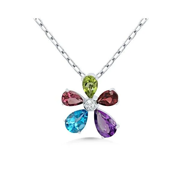 14K various colored Gem and Diamond Pendant - Estate Goldmart Jewelers Redding, CA