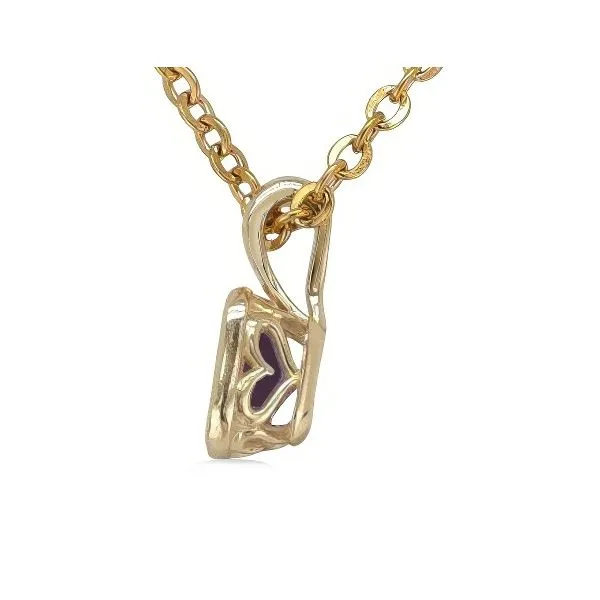 14K Tanzanite Bezel Set w/side Heart Design Pendant - GM Image 2 Goldmart Jewelers Redding, CA