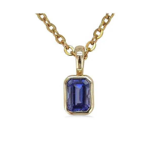 14K Tanzanite Bezel Set w/side Heart Design Pendant - GM Goldmart Jewelers Redding, CA