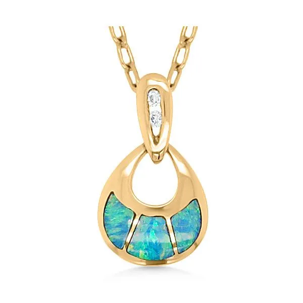 ESTATE - 14 Karat Opal & Diamond Pendants – Estate Goldmart Jewelers Redding, CA