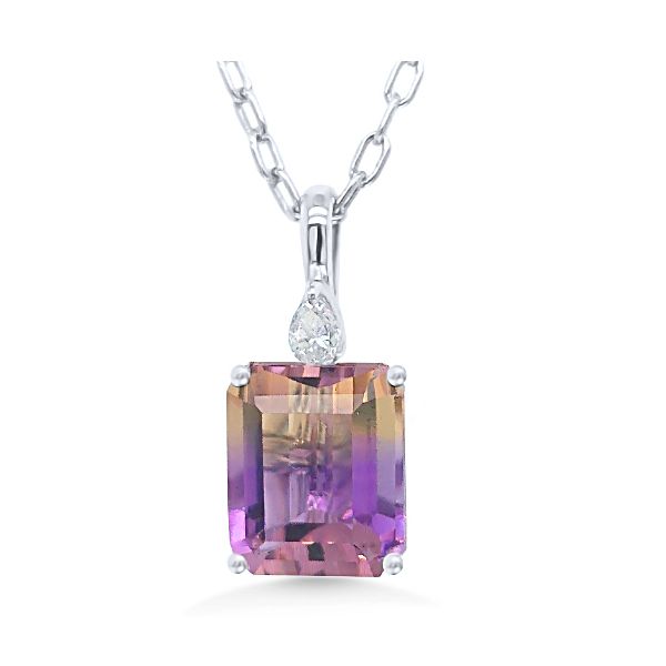14K Emerald Ametrine & Diamond Pendant by GM Signature Goldmart Jewelers Redding, CA