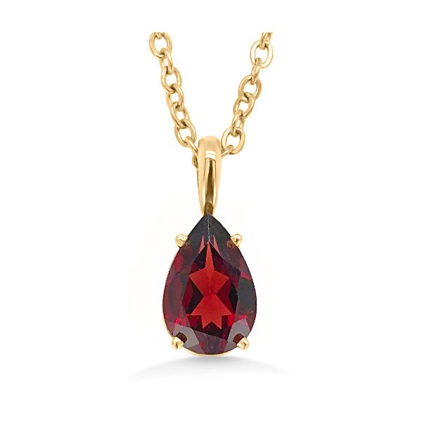14K Red Garnet Solitaire Pendant - GM Signature Goldmart Jewelers Redding, CA