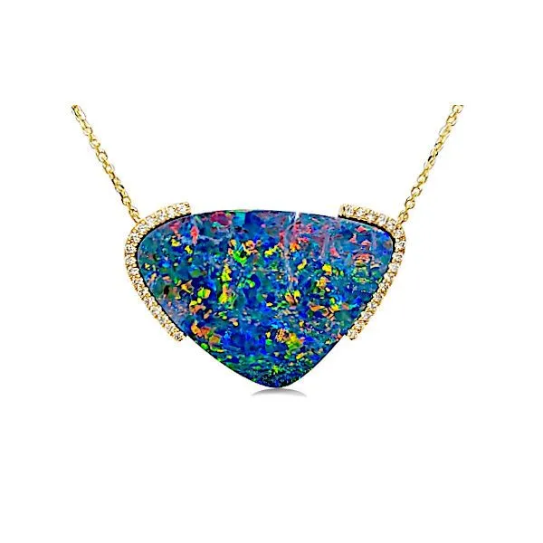 14K Australian Opal Doublet Pendant – GM Signature Goldmart Jewelers Redding, CA