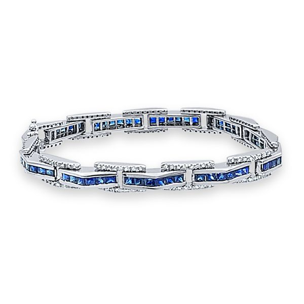 18K Sapphire & Diamond Bracelet – Goldmart Signature Goldmart Jewelers Redding, CA