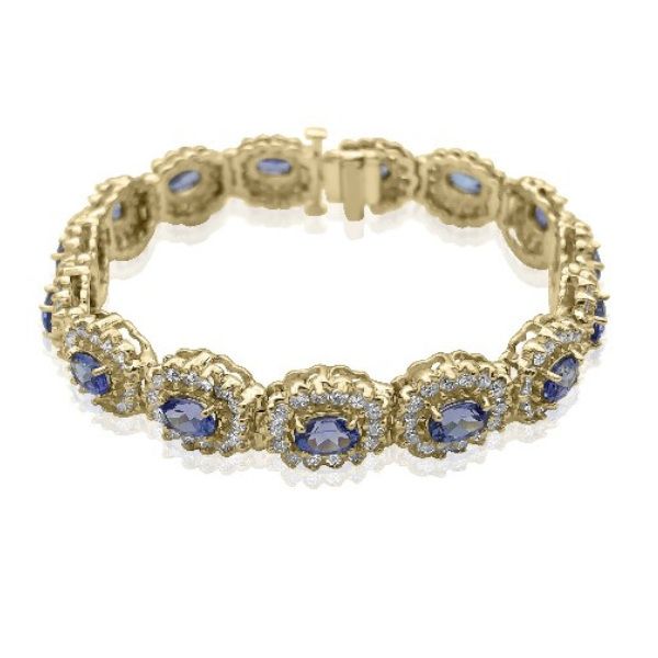 Fancy Link, Retro Era 14K Tanzanite Bracelet (Estate) Goldmart Jewelers Redding, CA