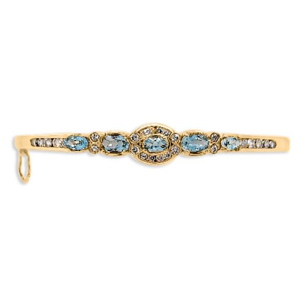 18K Mid-century Modern Aquamarine Bracelet - Estate Goldmart Jewelers Redding, CA