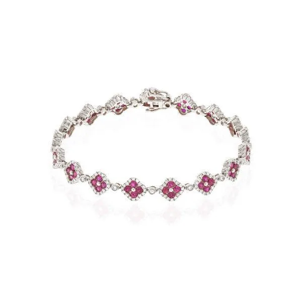 14K Ruby & Diamond Fancy Link Bracelet by Luvente Goldmart Jewelers Redding, CA