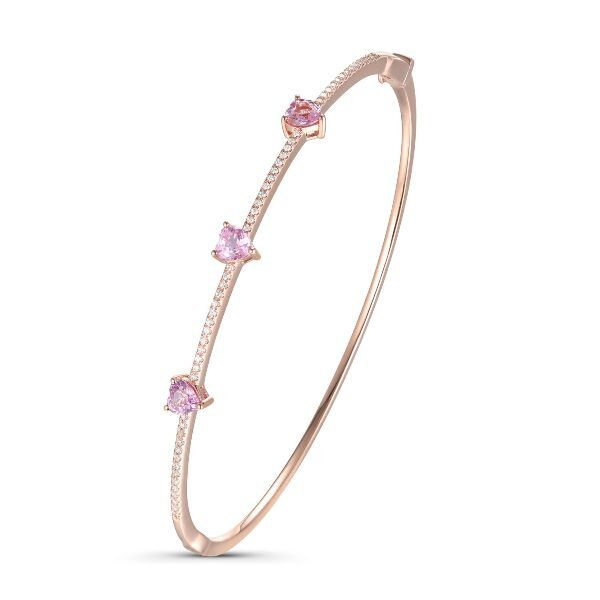 14K Pink Sapphire & Diamond Bracelet by Luvente Goldmart Jewelers Redding, CA