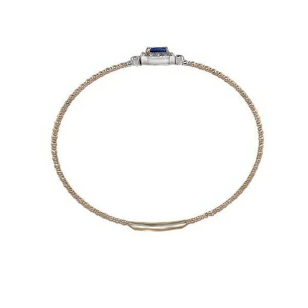 14k Blue Sapphire & Diamond Bangle Bracelet - GM Image 2 Goldmart Jewelers Redding, CA