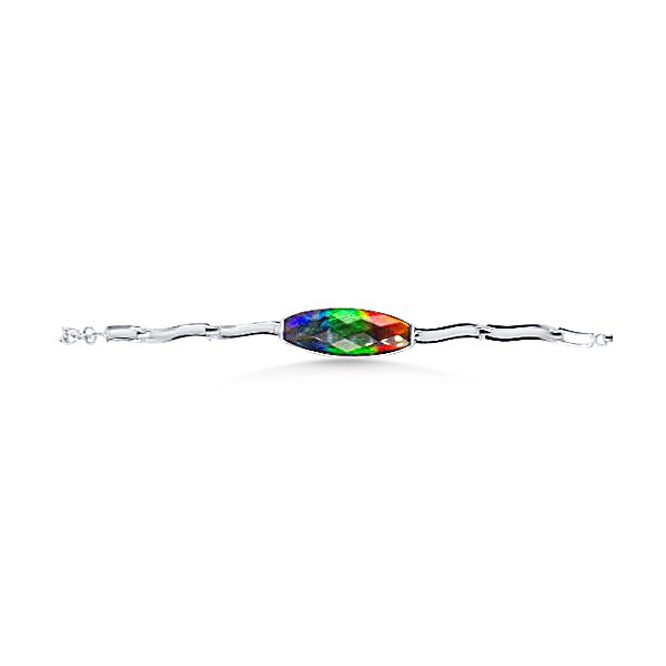 SS 8” Faceted Ammolite Bracelet – Goldmart Signature Goldmart Jewelers Redding, CA
