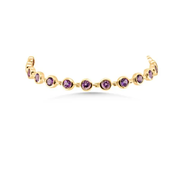 14K Amethysts Fancy Link Bracelet - Estate Goldmart Jewelers Redding, CA