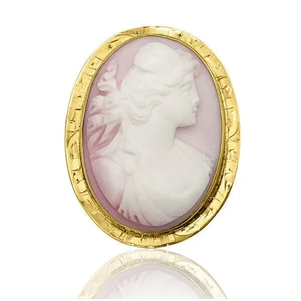 Antique 10K Engraved Cameo Pin - Estate Goldmart Jewelers Redding, CA