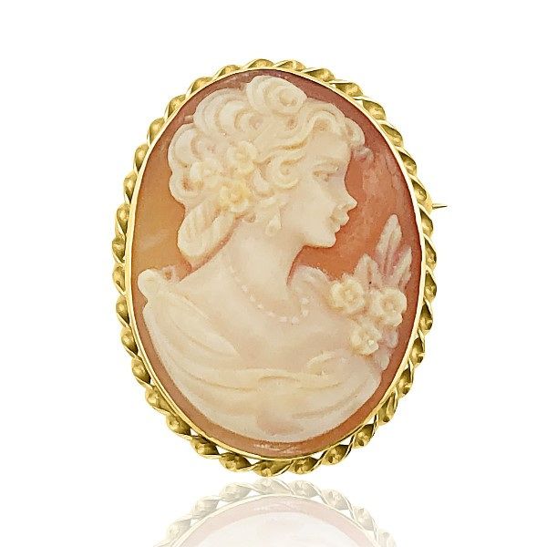 Wonderfully Framed Antique 10K Cameo Pin (Estate) Goldmart Jewelers Redding, CA