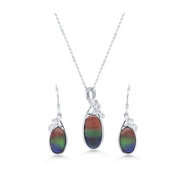 SS Adjustable Ammolite Pendant and Earring Set – GM Goldmart Jewelers Redding, CA