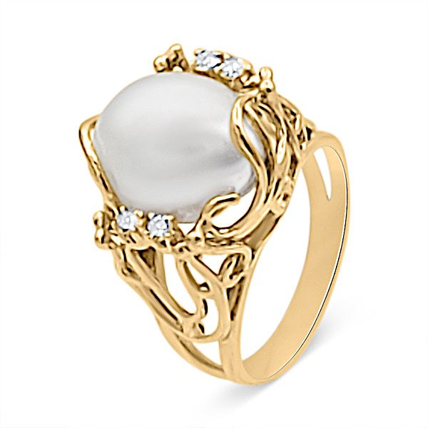 Enchanting, Retro Era 14K Pearl Fashion Ring (Estate) Goldmart Jewelers Redding, CA