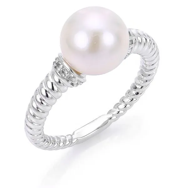 Sterling Silver White Pearl w/White Topaz Ring by Imperial Goldmart Jewelers Redding, CA