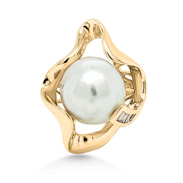 14K Free Form Pearl and Baguette Fashion Ring (Estate) Image 3 Goldmart Jewelers Redding, CA